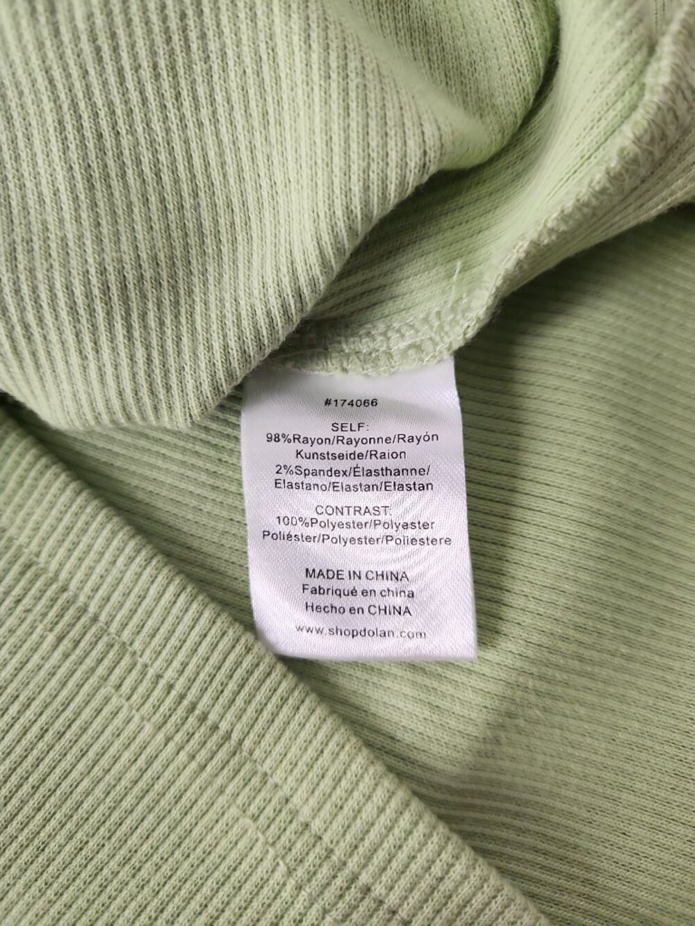 Dolan Anthropologie Ruffle Puff lace Sleeve Green‎ Ribbed Top blouse sz M - Picture 11 of 12